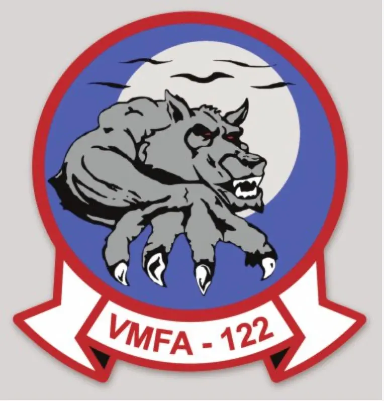 Officially Licensed Usmc Vmfa-122 Werewolves Squadron Sticker 1
