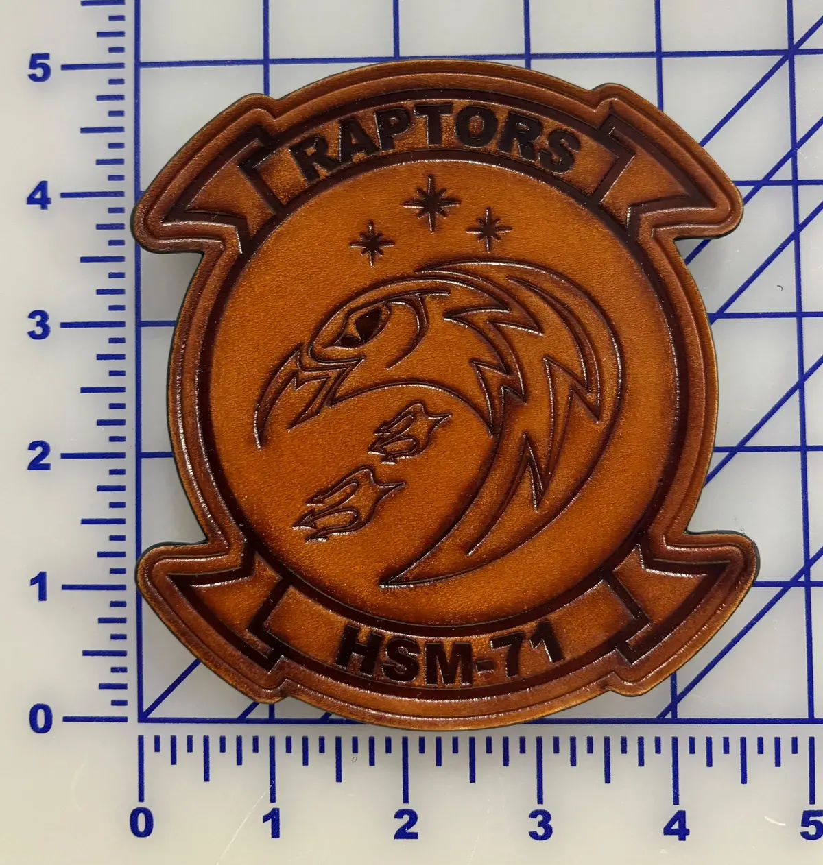 Officially Licensed Us Navy Hsm-71 Raptors Squadron Leather Patch 2