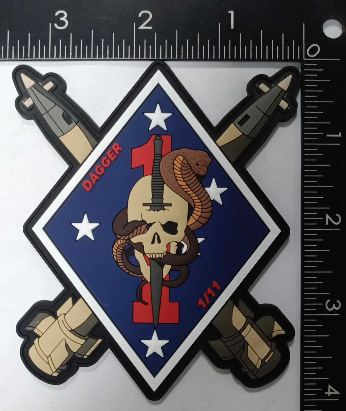 Official 1St Battalion 11Th Marine Regiment Dagger Battery Pvc Patch 1
