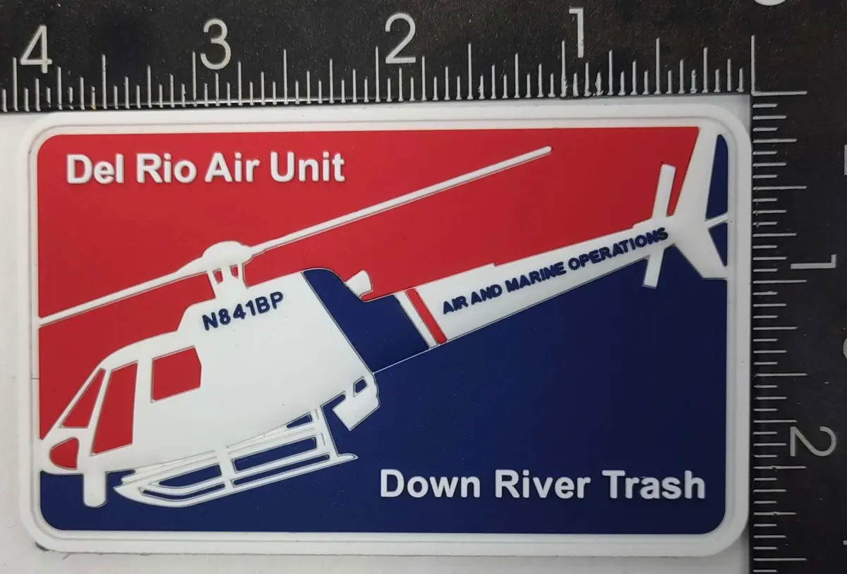 Official Cbp Del Rio Air Unit Down River Trash Pvc Patch 1
