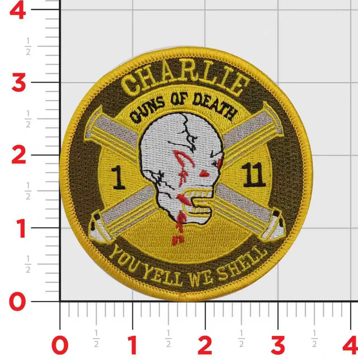 Officially Licensed Usmc Charlie Battery1st Battalion 11Th Marine Regiment Guns Of Death Patch 1