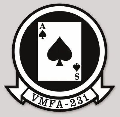 Officially Licensed Usmc Vmfa-231 Ace Of Spades Squadron Sticker 1