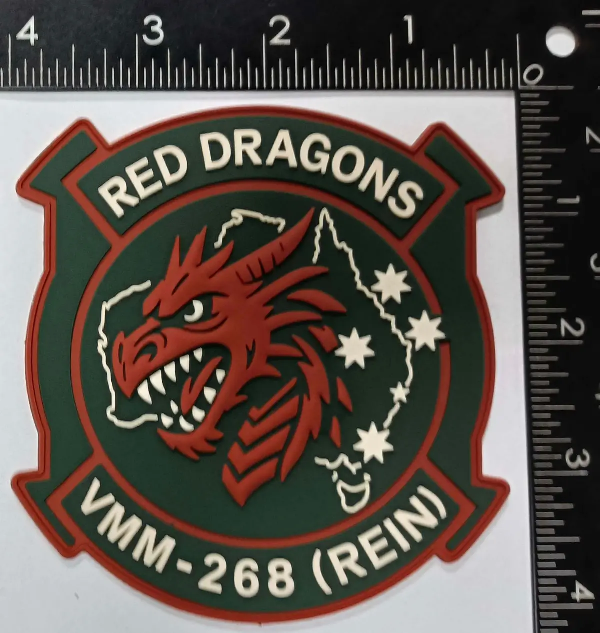 Official Vmm-268 Rein Red Dragons Australia Det Pvc Glow Patch 1