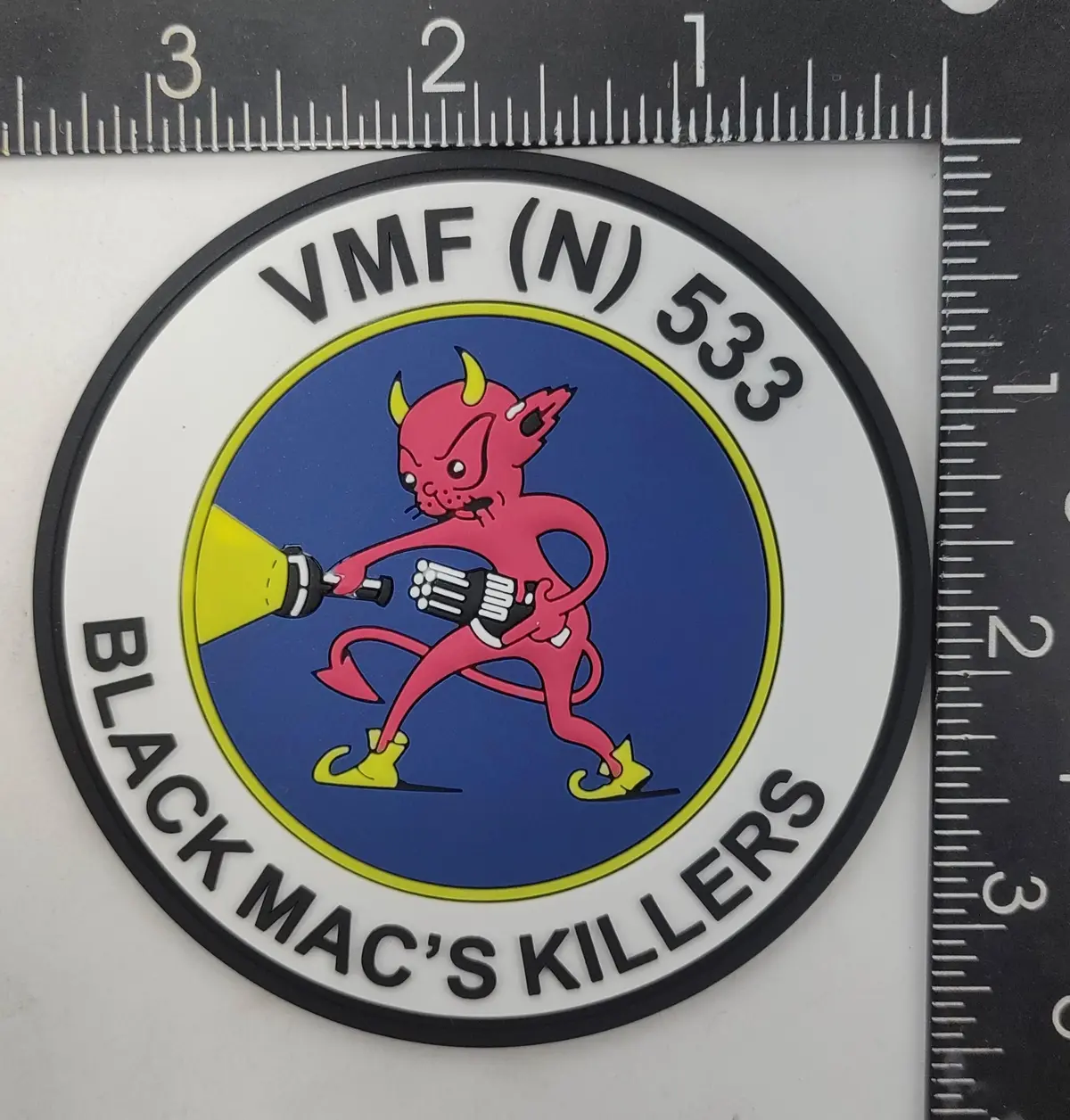 Official Vmf(N)-533 Hawks Black Mac's Killers Pvc Patch 1