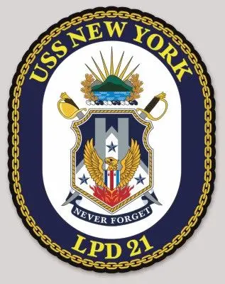 Officially Licensed Us Navy Uss New York Lpd-21 Sticker 1