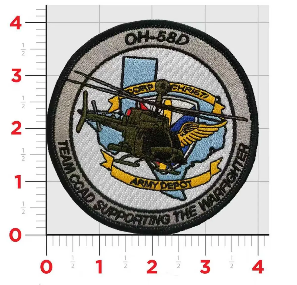 Official Us Army Corpus Christi Army Depot Ccad Oh-58D Patch 1