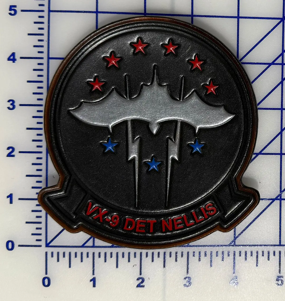 Officially Licensed Us Navy Vx-9 Det Nellis Squadron Leather Patch 1