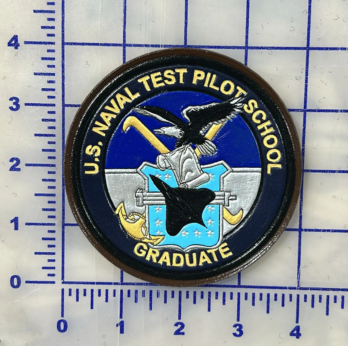 Officially Licensed Us Naval Test Pilot School Leather Shoulder Patch 1