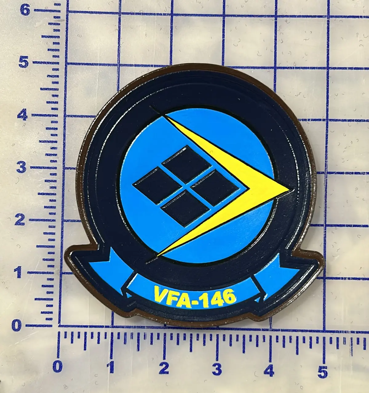 Officially Licensed Us Navy Vfa-146 Blue Diamonds Leather Squadron Patch 1