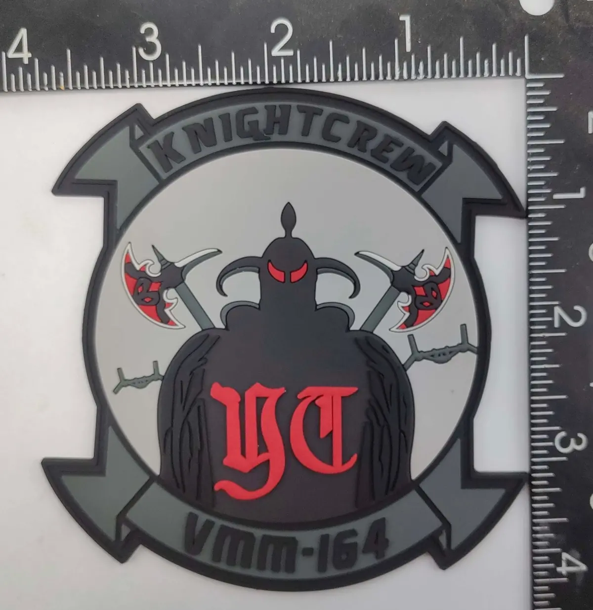 Official Vmm-164 Knightriders Pvc Glow Knight Crew Patch 1