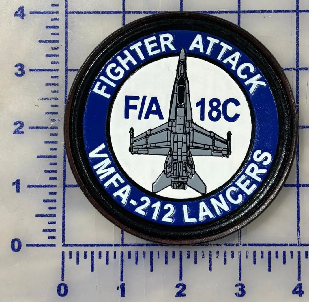 Official Vmfa-212 Lancers F-18C Leather Shoulder Patch 1