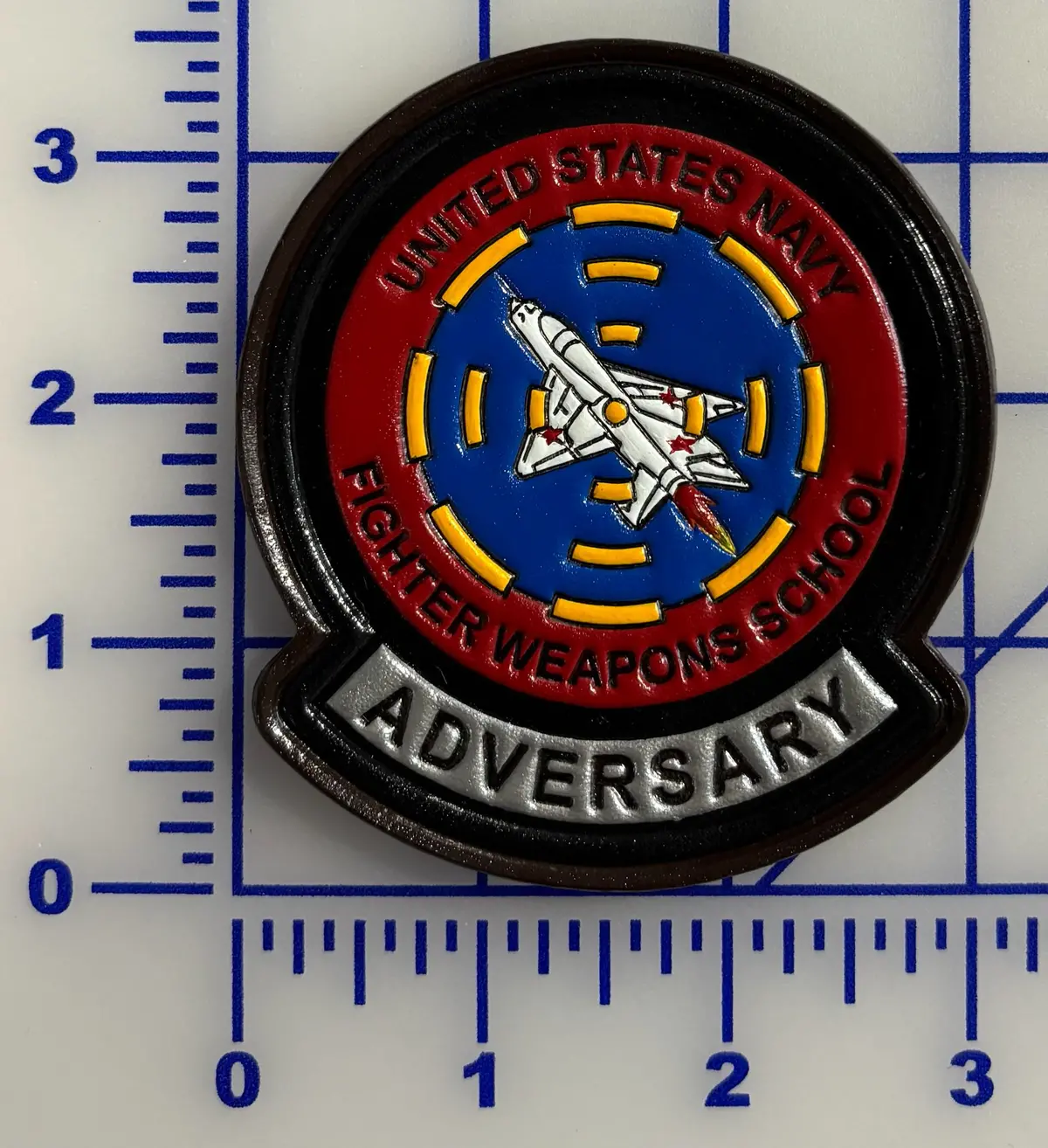 Officially Licensed Us Navy Fighter Weapons School Top Gun Adversary Leather Patch 1