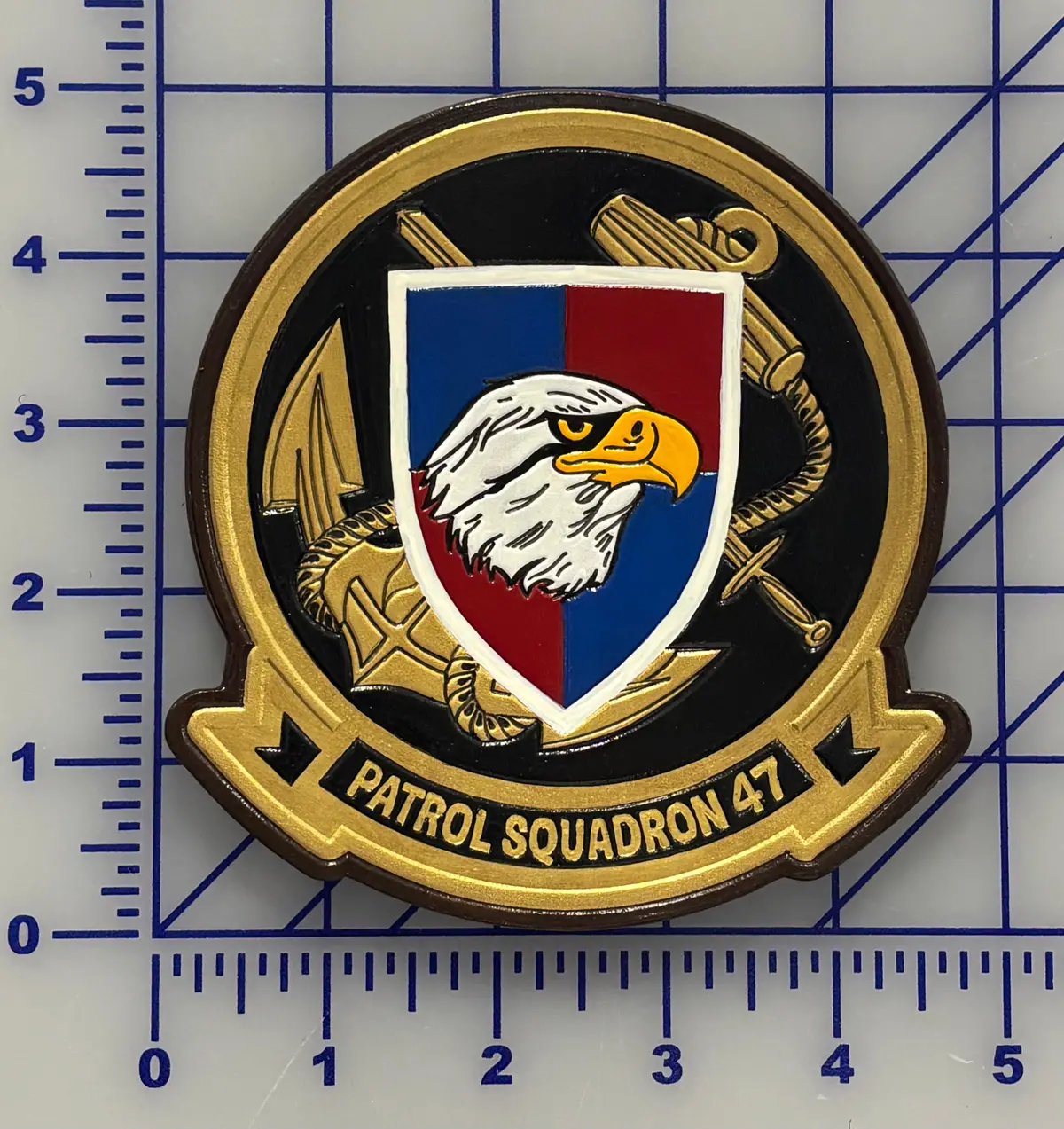 Officially Licensed Us Navy Vp-47 Golden Swordsmen Leather Patches 1