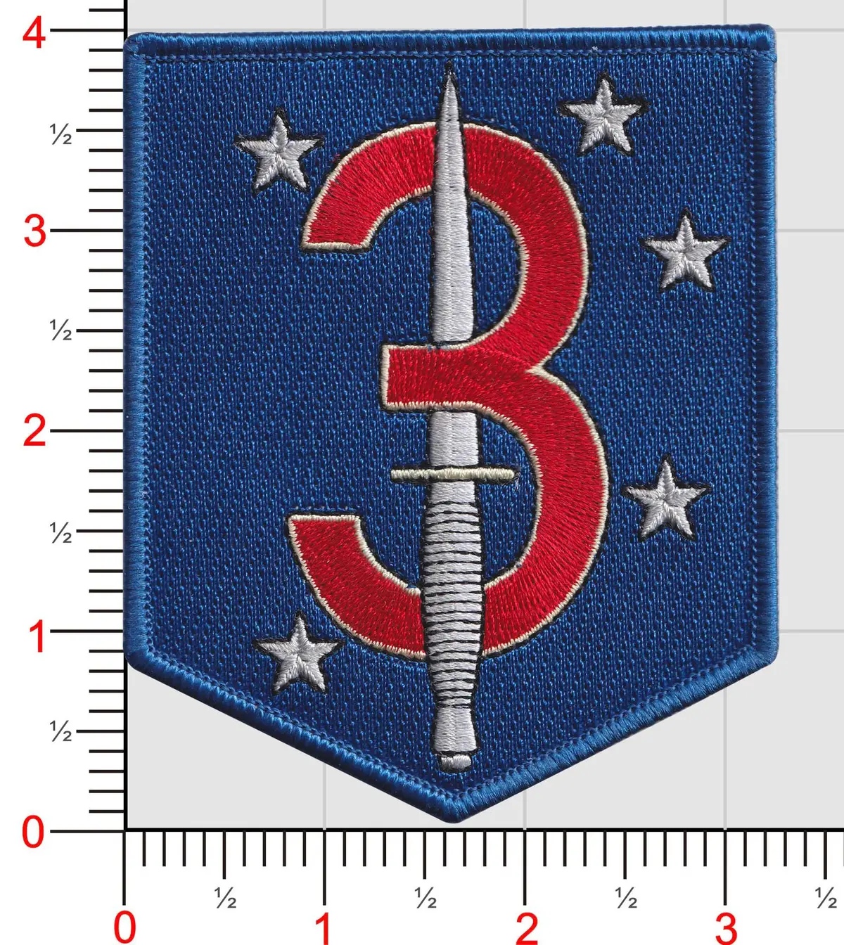 Authentic USMC 3rd Raider Battalion Embroidered Patch – No-Velcro Backing