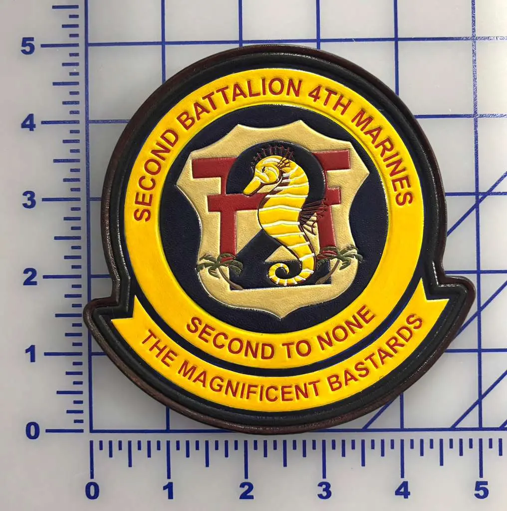 Officially Licensed Usmc 2Nd Battalion 4Th Marines Magnificent Bastards Leather Patch 1