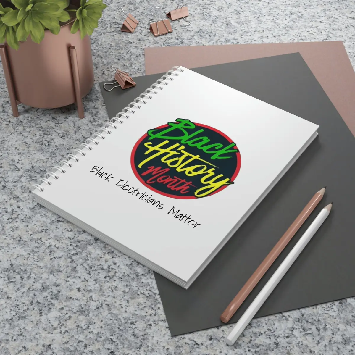 Black Electricians Matter Spiral Notebook 1