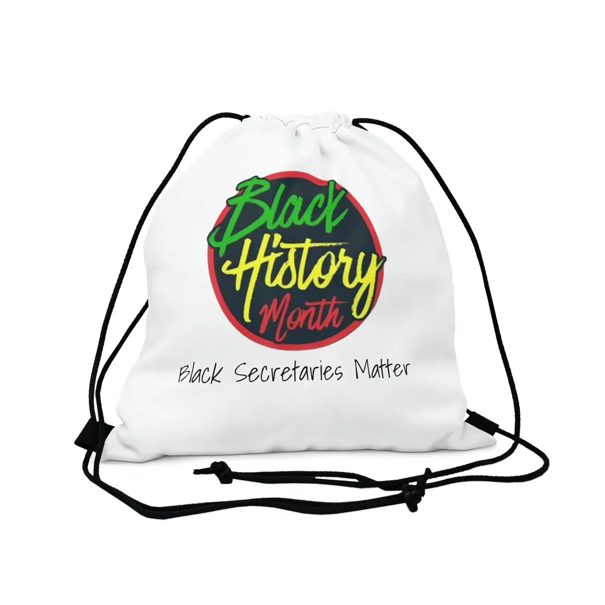 Black Secretaries Matter Outdoor Drawstring Bag 1