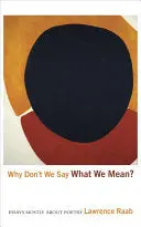 Raab, Lawrence: Why Don't We Say What We Mean?: Essays Mostly About Poetry 1