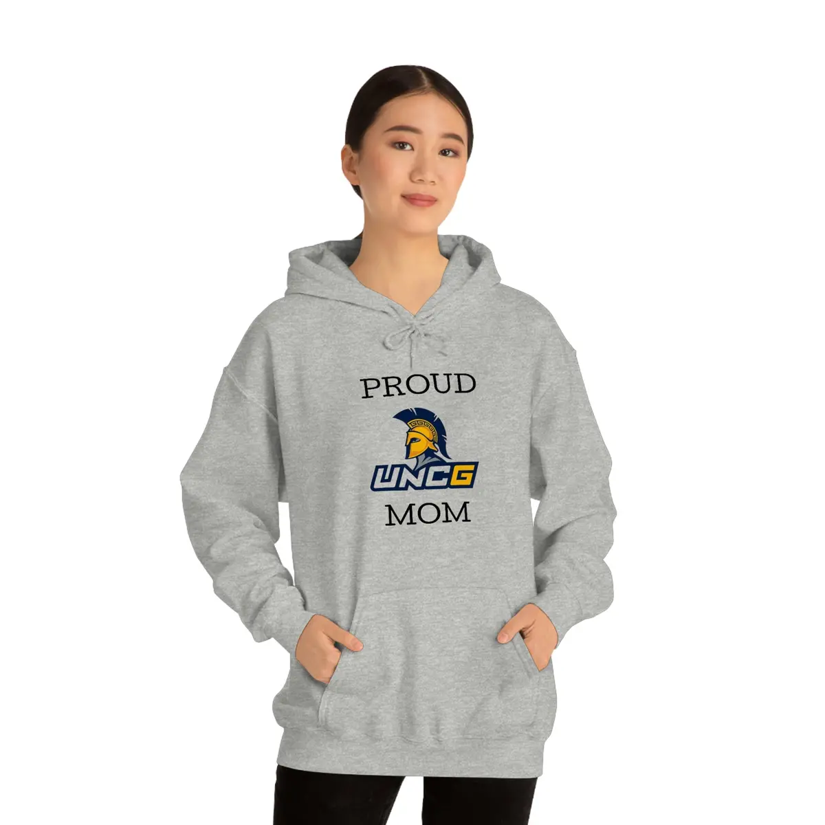Proud Uncg Mom Hooded Sweatshirt 1