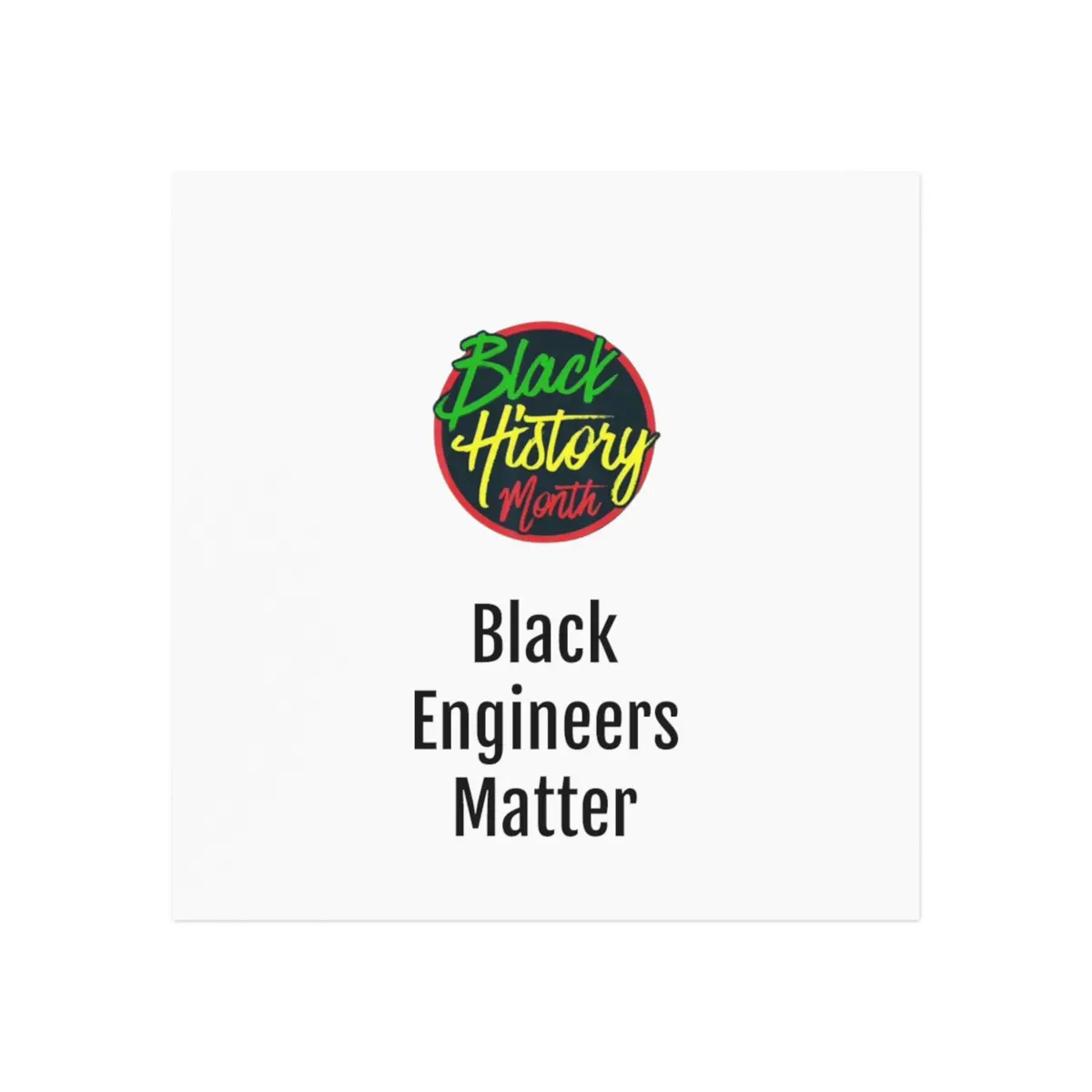 Black Engineers Matter Square Magnet 1