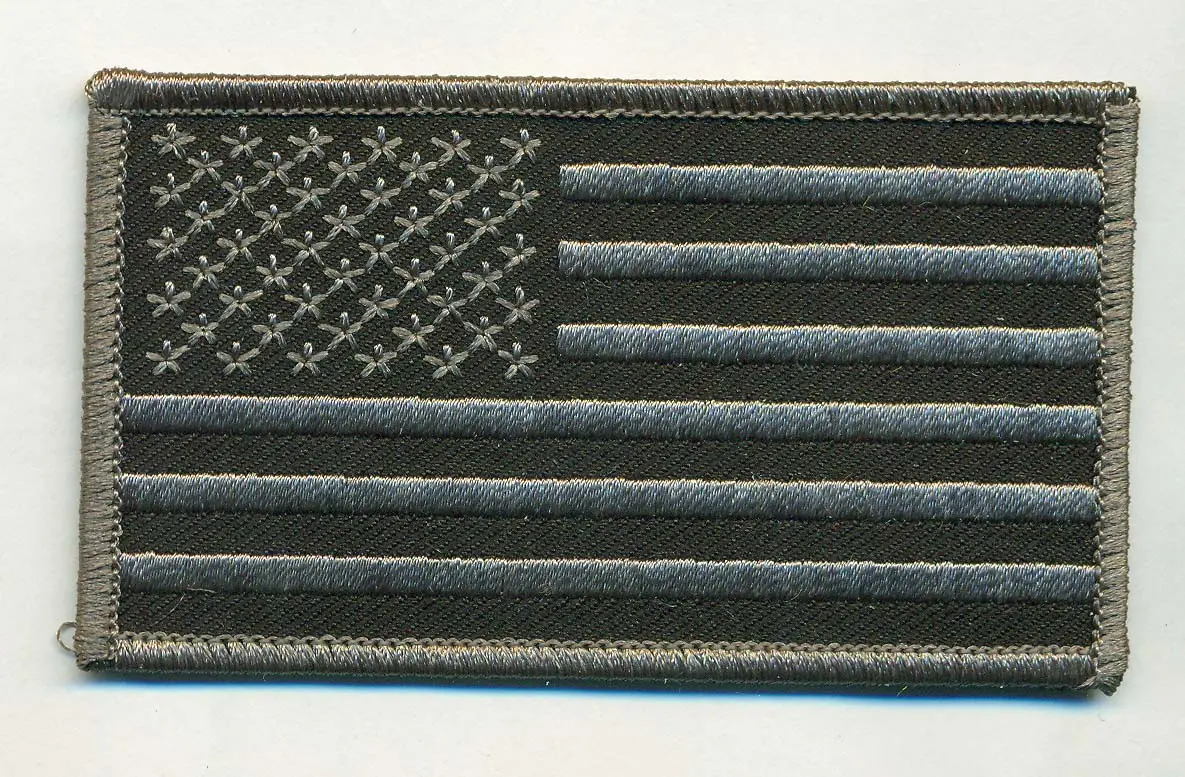 Us Flag, Gray/Black  Patch 1