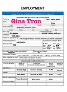 Tron, Gina: Employment 1