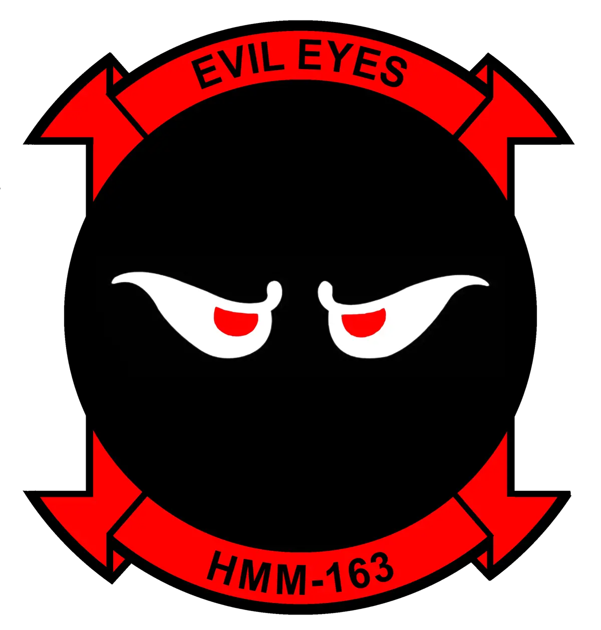 Officially Licensed Usmc Hmm-163 Evil Eyes Sticker 1