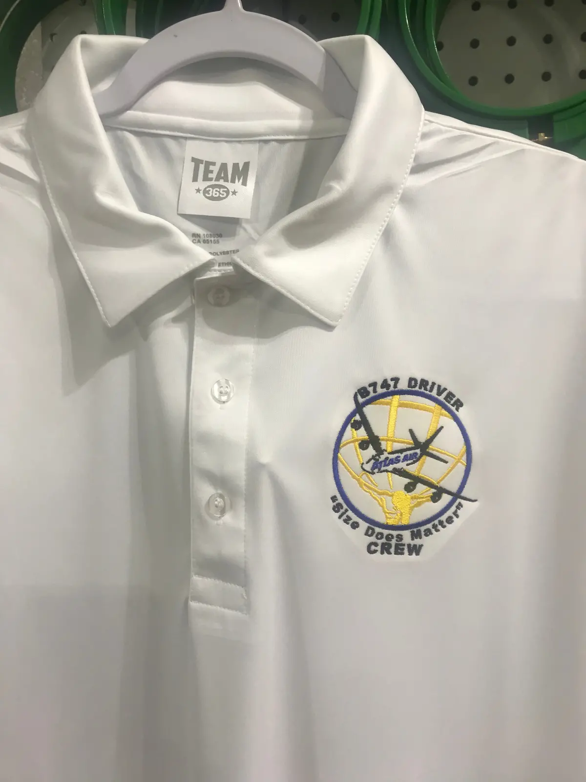 Atlas 747 Crew Polo Shirt "Size Does Matter" 1