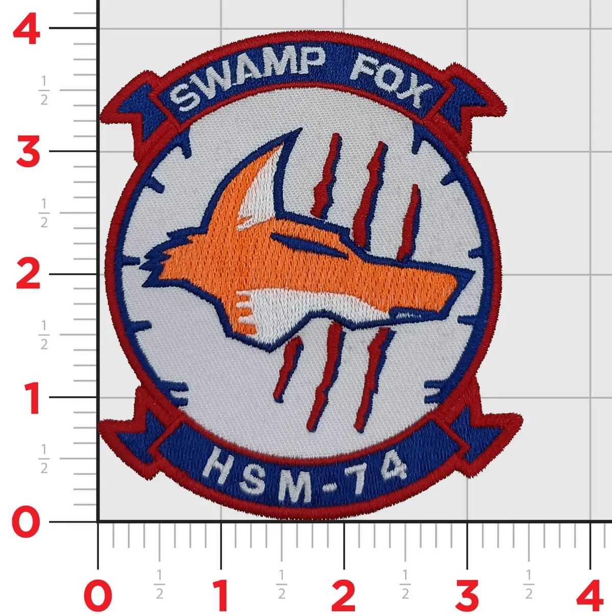 Officially Licensed Us Navy Hsm-74 Swamp Fox Red/White/Blue Chest Patch 1