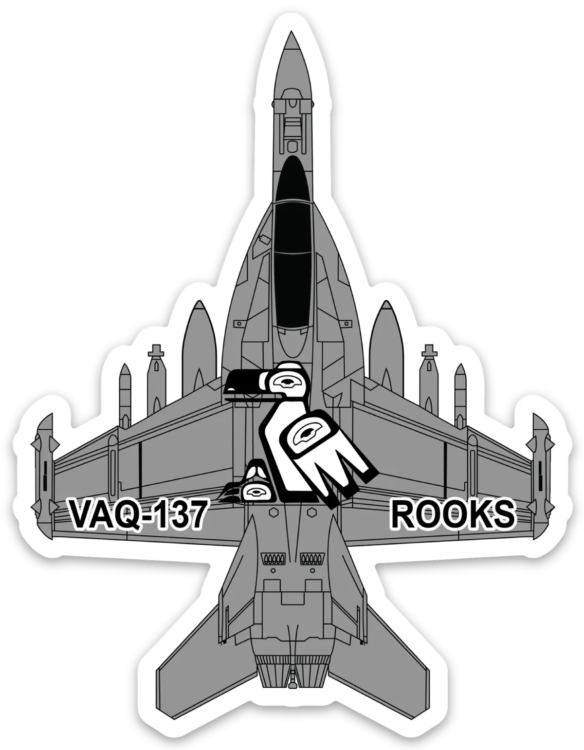 Official Vaq-137 Rooks Ea-18 Rooks Magnet 1
