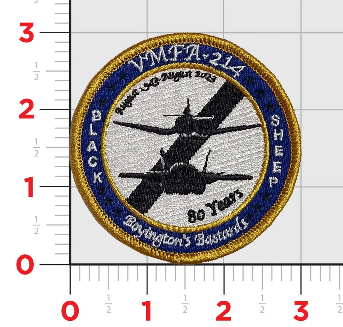 Official Vmfa-214 Blacksheep Squadron 80Th Anniversary Patch 1