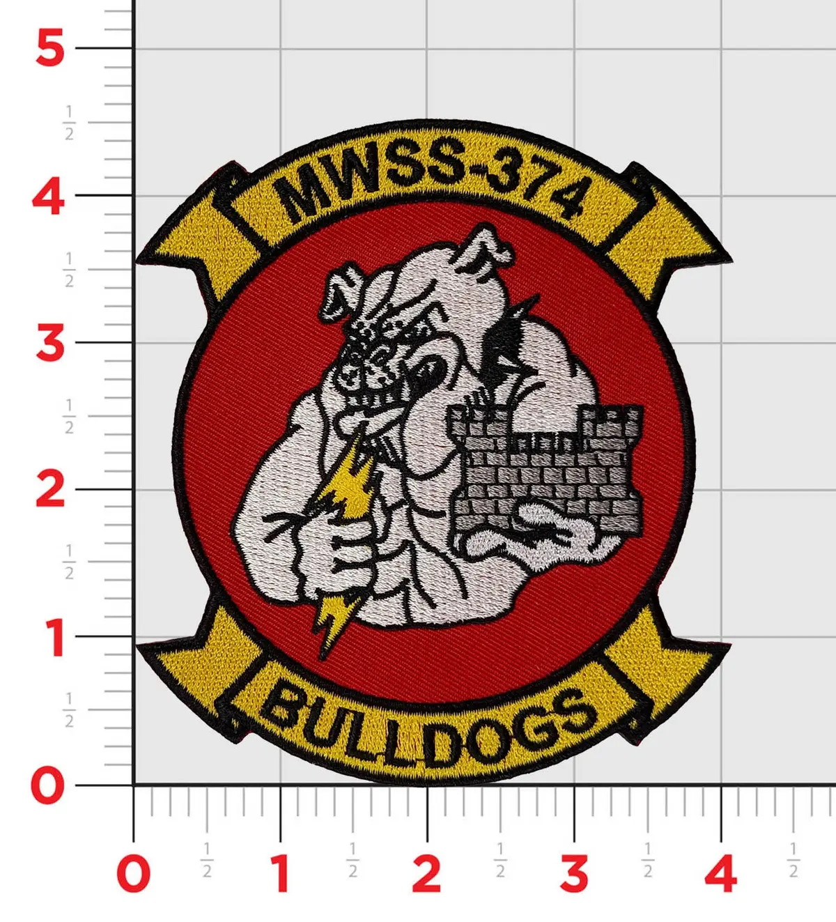 Officially Licensed Usmc Mwss-374 Bulldogs Patch 1