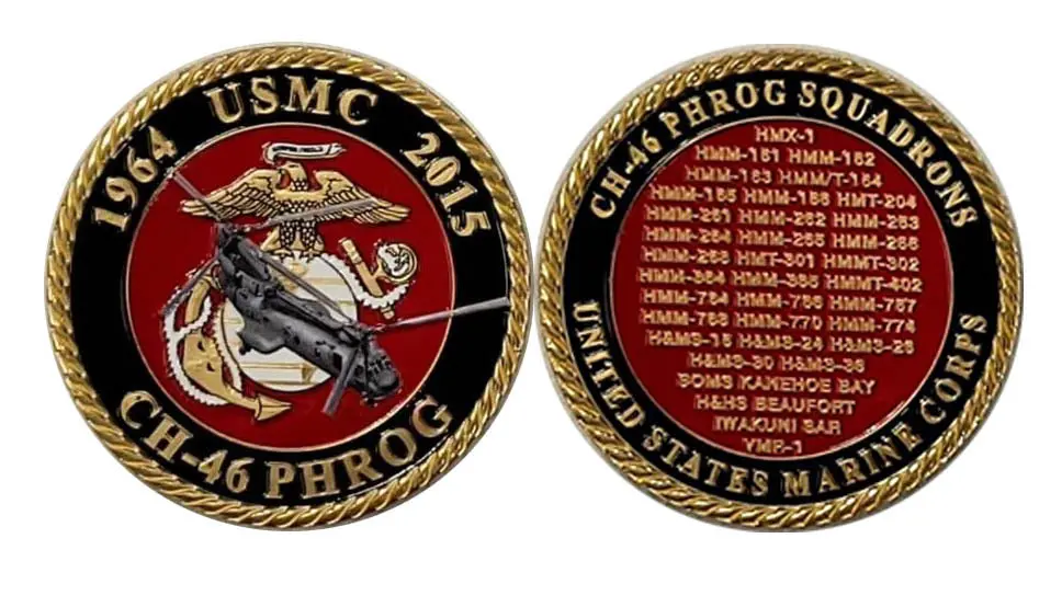 Officially Licensed Usmc Commemorative Ch-46 Phrog Coin 1