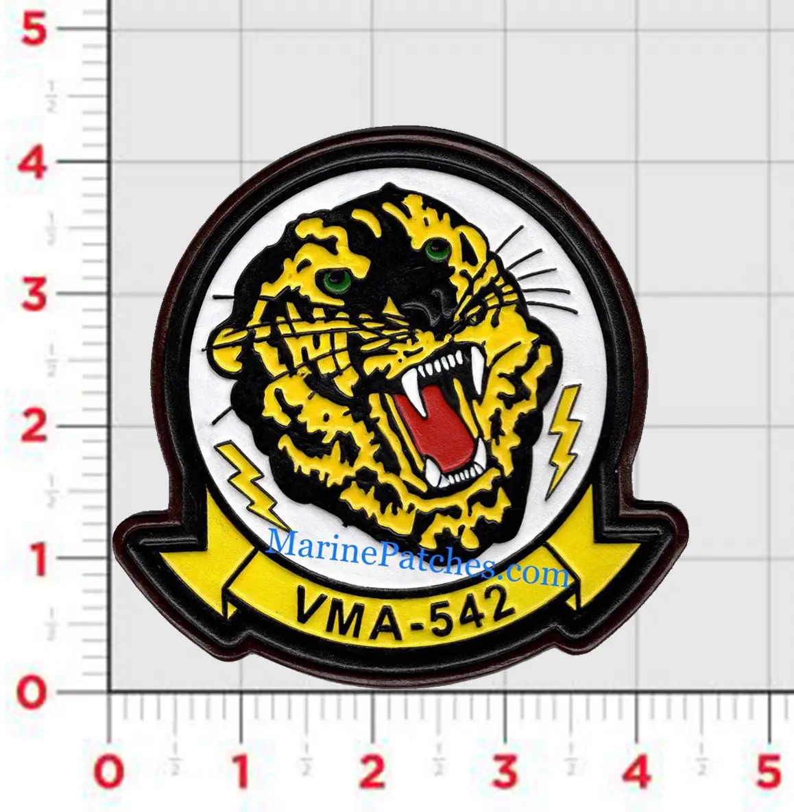 Officially Licensed Usmc Vma-542 Tigers Hand Painted Leather Patch 1