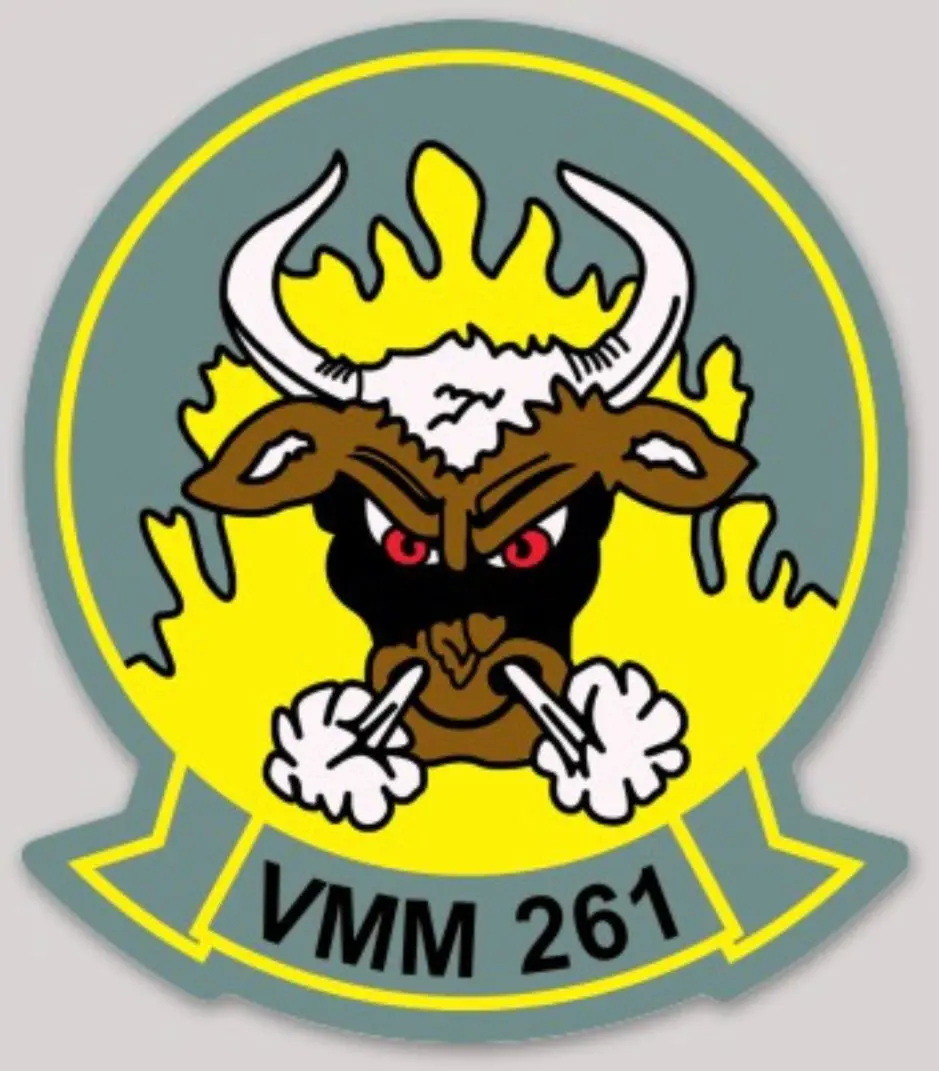 Officially Licensed Usmc Vmm-261 Raging Bulls Sticker 1