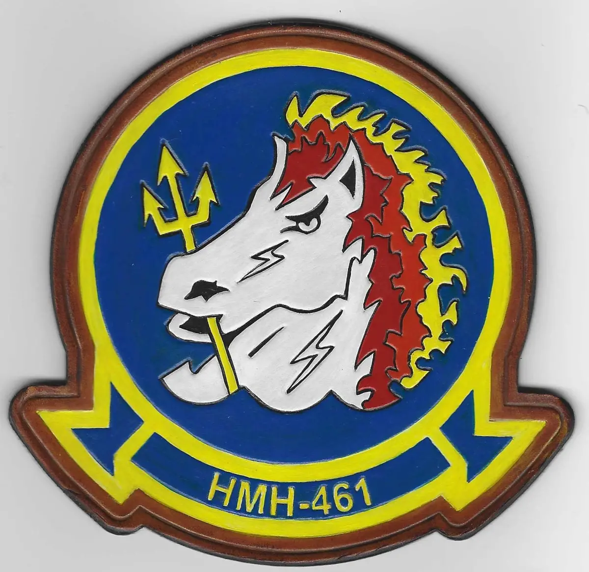 Officially Licensed Hmh-461 Iron Horse Leather Patches 1