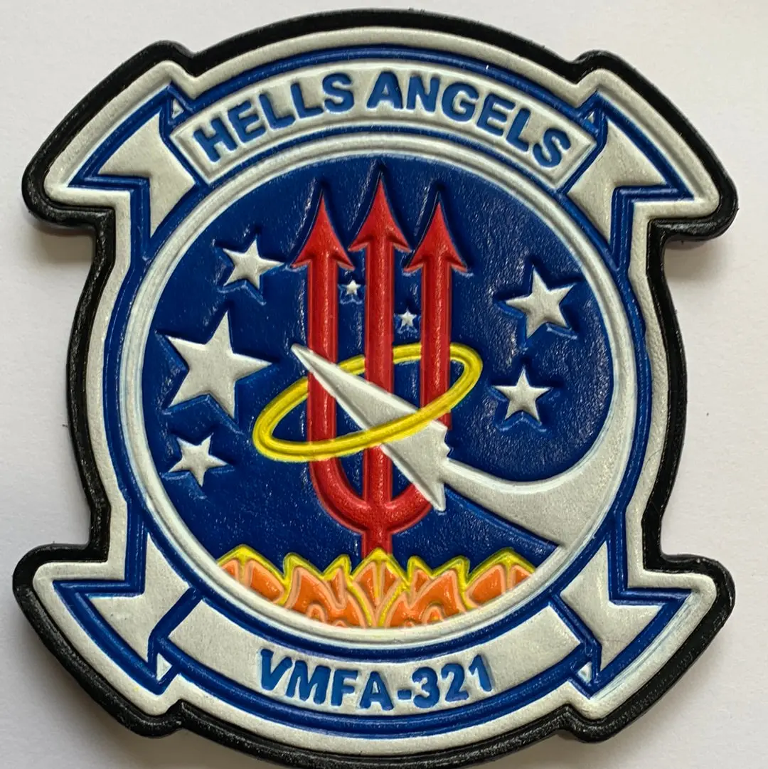 Officially Licensed Usmc Vmfa-321 Hells Angels Leather Patches 3