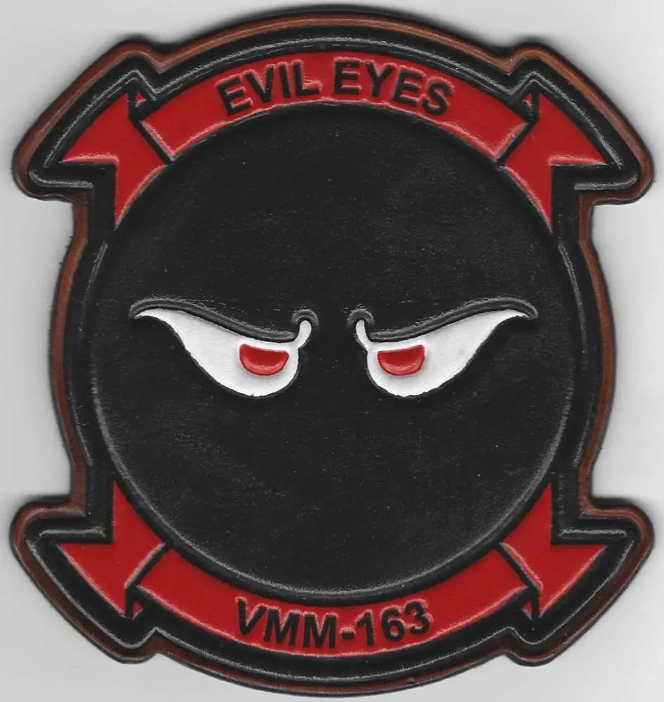 Officially Licensed Usmc Vmm-163 Evil Eyes Leather Patches 2