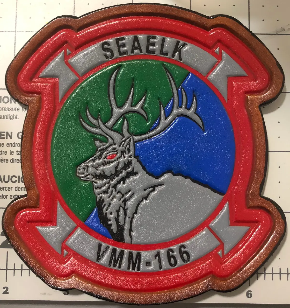 Officially Licensed Usmc Vmm-166 Seaelks Leather Patch 1