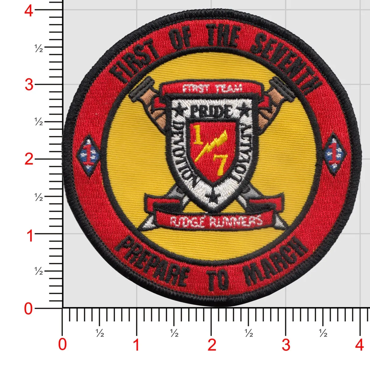 Officially Licensed Usmc 1St Battalion 7Th Marines Prepare To March Patch 1