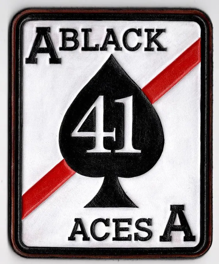 Officially Licensed Us Navy Vf-41/Vfa-41 Black Aces Leather Patch 2
