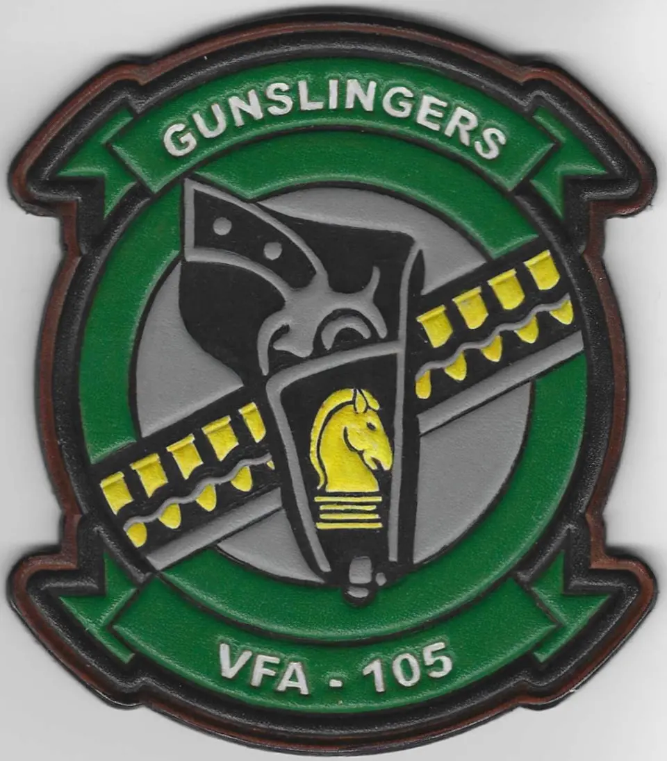 Officially Licensed Us Navy Vfa-105 Gunslingers Leather Patch 2