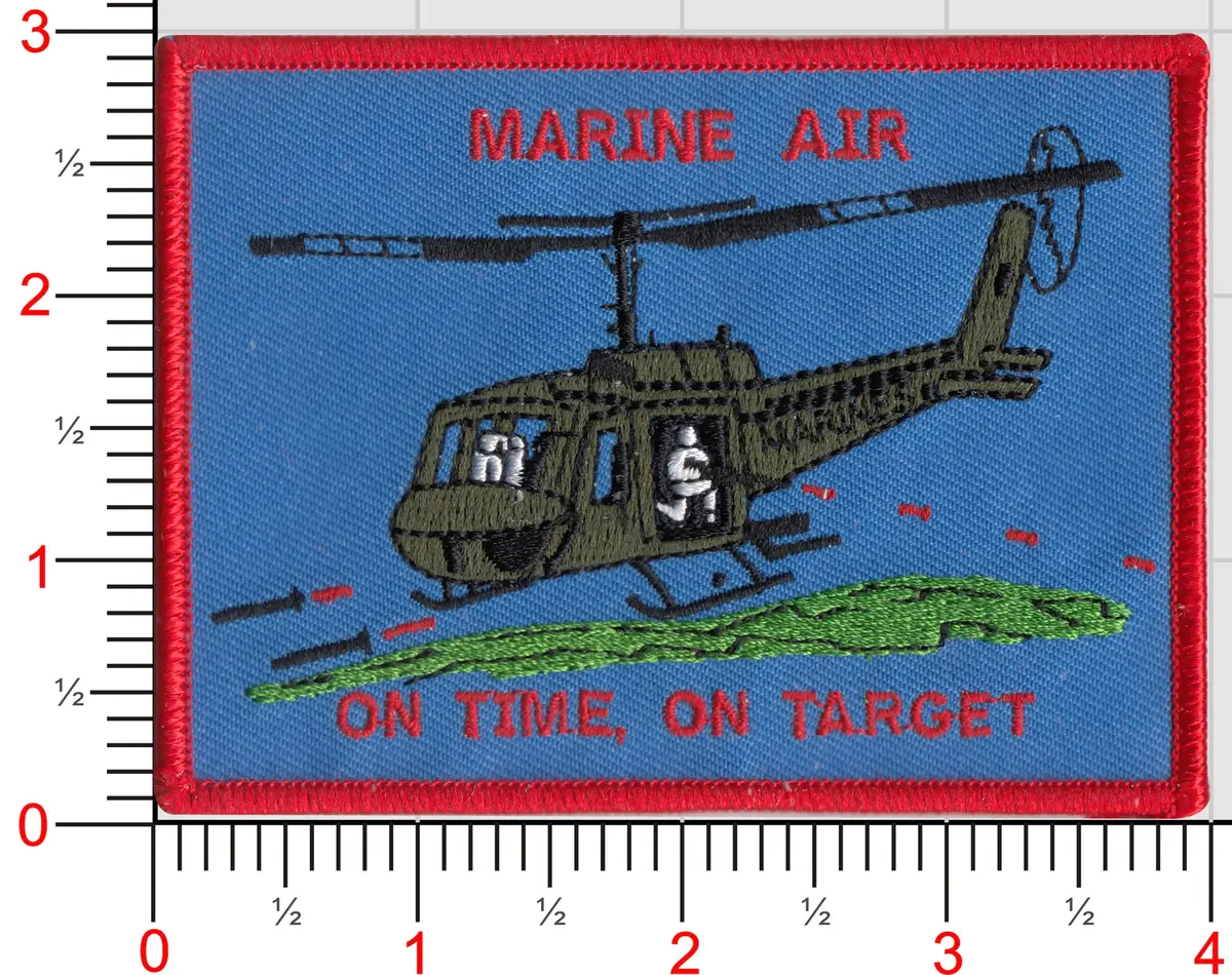 Marine Air Uh-1 Huey On Time On Target Patch (Marine Air) 1