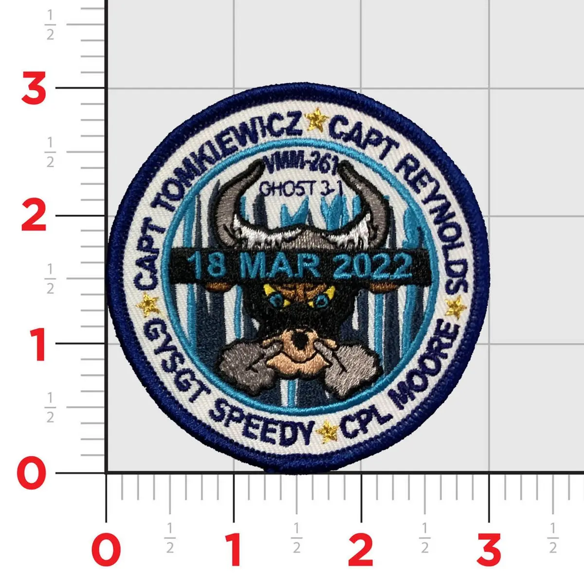 Official Vmm-261 Raging Bulls Ghost 3-1 Memorial Patch And Sticker 1
