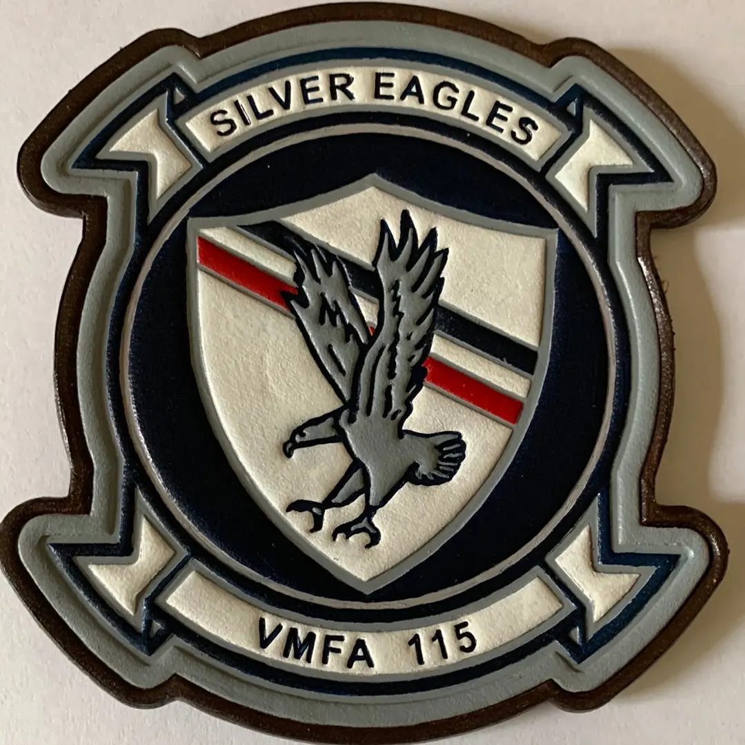 Officially Licensed Usmc Vmfa-115 Silver Eagles Leather Patch 2