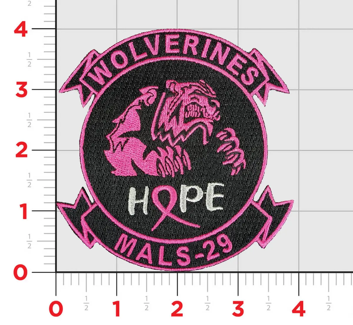 Official Mals-29 Wolverines Cancer Awareness Patch 1