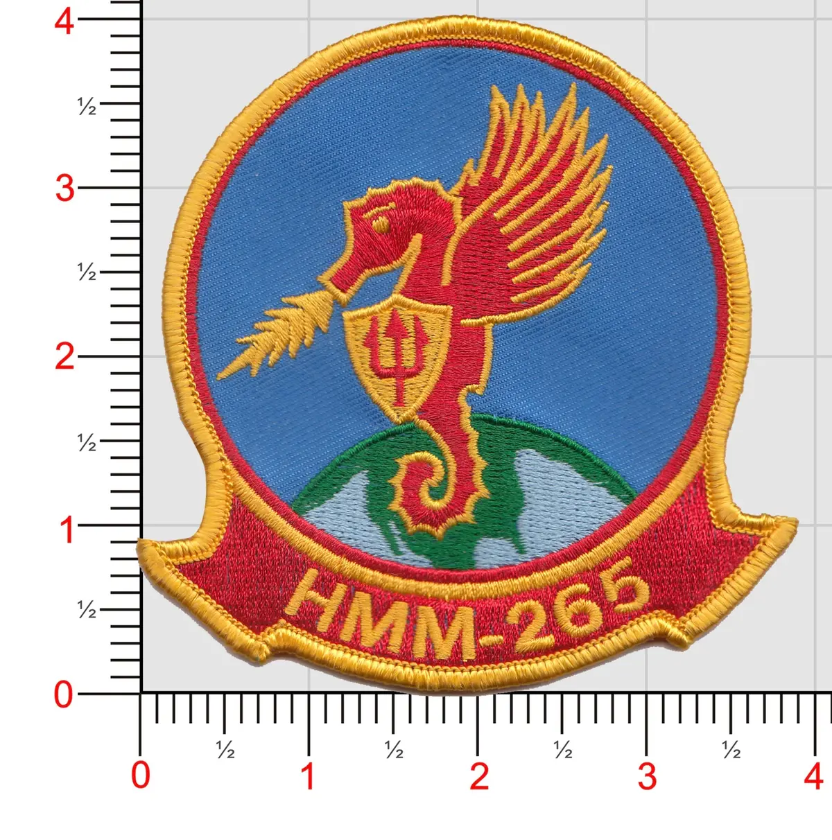 Officially Licensed Usmc-Hmm 265 Dragons Red Banner Patch 1