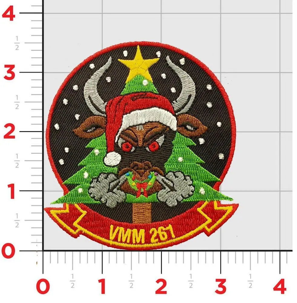 Official Vmm-261 Raging Bulls Christmas Patches 1