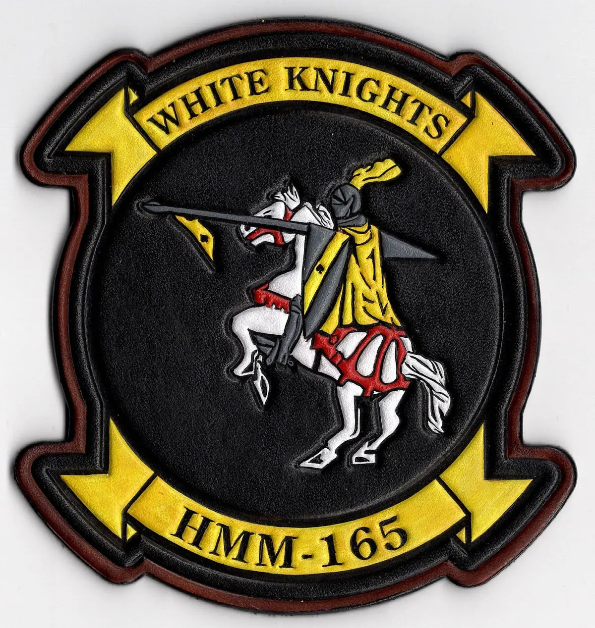 Officially Licensed Hmm-165 White Knights Hand Painted Leather Patch 1