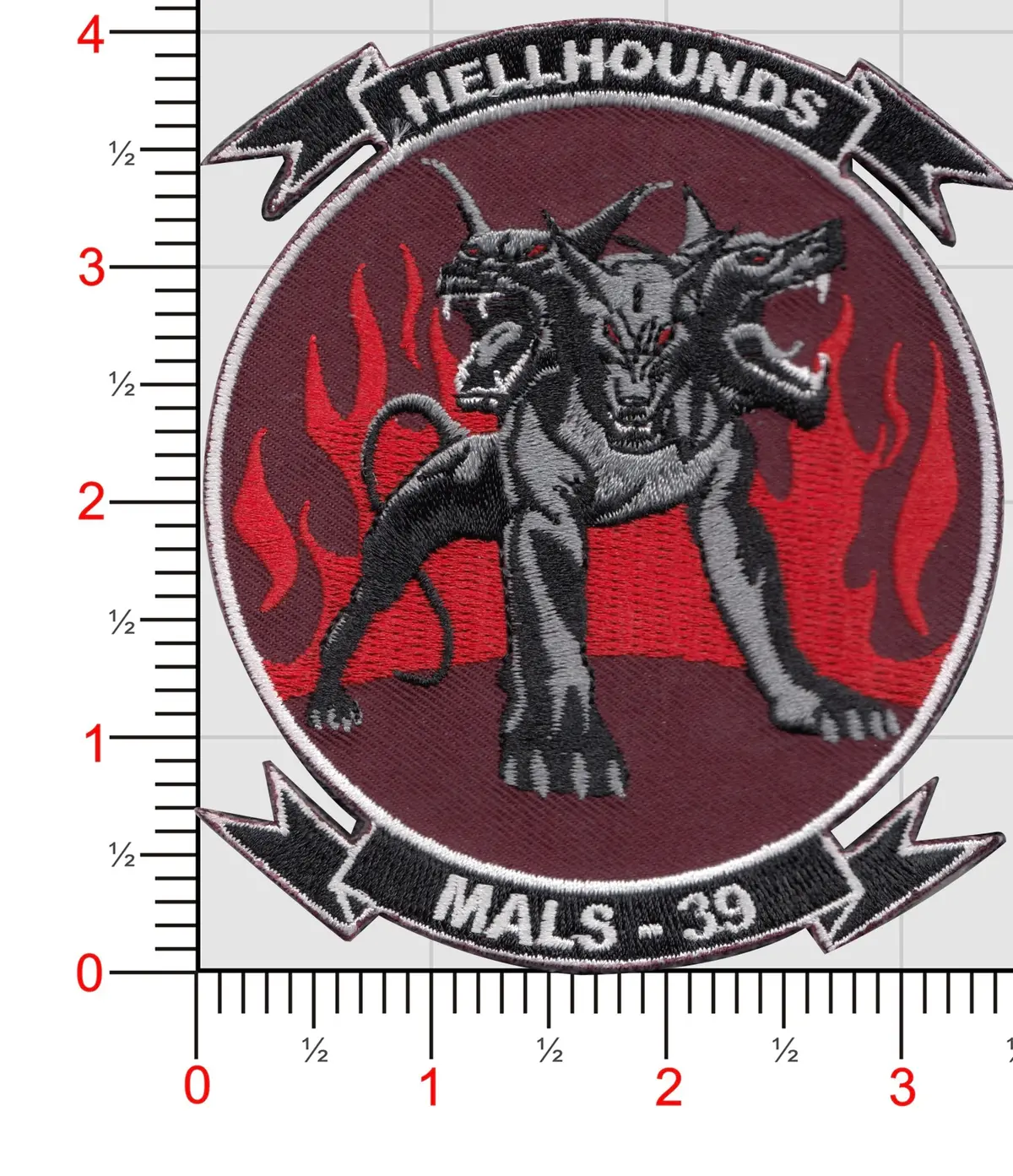 Officially Licensed Usmc Mals-39 Hellhounds Patches 1